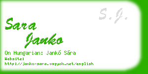 sara janko business card